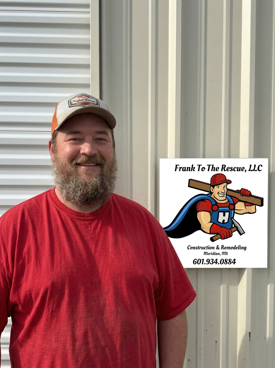 Frank Hyde, owner of Frank to the Rescue, on a Meridian MS job site